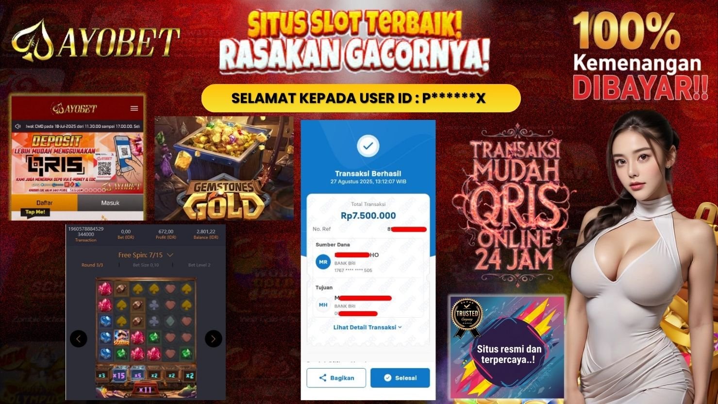 AYOBET JACKPOT SLOT GEMSTONES GOLD